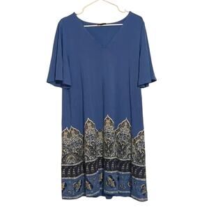 J. Jill Wearables Collection blue smock dress size Large